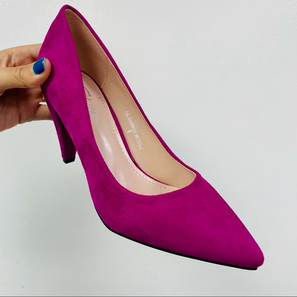 Fuchsia suede pump - Picture 3 of 6